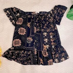 Women’s Floral Paisley Short Sleeve Blouse | Sienna Sky